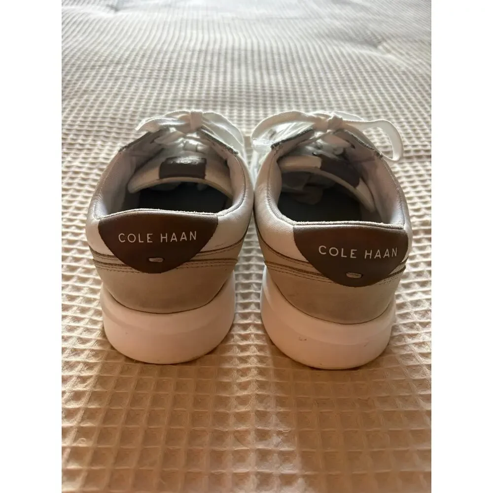 Cole Haan GrandPro Leather Sneakers White Gray Blue Size 7.5B